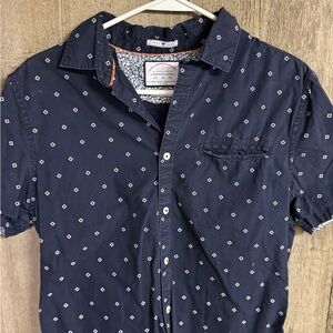 Denim & Flower Dark Blue Geometric Men's Shirt